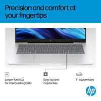 HP OmniBook 7 AI 14-fr0005na Intel Core Ultra 5 225U Laptop 35.6 cm (14") 2K 16 GB LPDDR5-SDRAM 512 GB SSD Wi-Fi 7 (802.11be) Windows 11 Home AI PC Silver