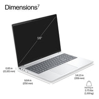 HP EliteBook 8 G2i 16 inch Notebook Next Gen AI PC Wolf Pro Security Edition Intel Core Ultra 5 335 Laptop 40.6 cm (16") WUXGA 32 GB LPDDR5x-SDRAM 512 GB SSD Wi-Fi 7 (802.11be) Windows 11 Pro Silver