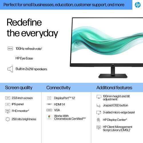 B0BU9UT#ABU | HP Series 3 Pro 23.8 inch FHD Monitor - 324ph