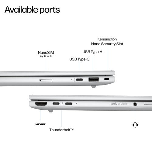 D63JDET#ABU | HP EliteBook 8 G1i Next Gen AI PC Wolf Pro Security Edition Copilot+ PC Intel Core Ultra 7 256V Laptop 35.6 cm (14") WUXGA 16 GB LPDDR5x-SDRAM 512 GB SSD Wi-Fi 7 (802.11be) Windows 11 Pro Silver