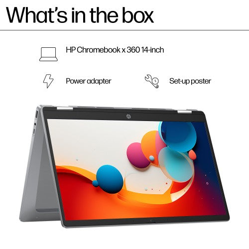 HP Chromebook x360 14b-cd0000na Intel® Core™ i3 i3-N305 35.6 cm (14") Touchscreen Full HD 8 GB LPDDR5-SDRAM 256 GB eUFS Wi-Fi 6 (802.11ax) ChromeOS Silver