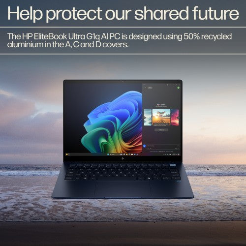 A26TLEA#ABU | HP EliteBook Ultra G1q AI PC Copilot+ PC Snapdragon X1E-78-100 Laptop 35.6 cm (14") Touchscreen 2.2K 16 GB LPDDR5x-SDRAM 1 TB SSD Wi-Fi 6E (802.11ax) Windows 11 Pro Blue