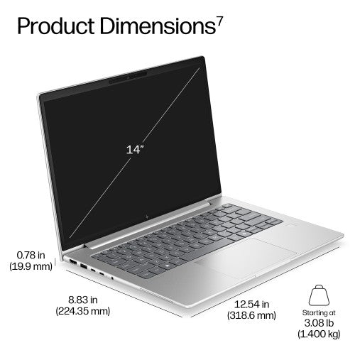 DM4A5EA#ABU | HP EB6G2I14AI U5 332 14 16GB/512 PC Intel Core Ultra 5 Laptop 35.6 cm (14") WUXGA DDR5-SDRAM 512 GB SSD Wi-Fi 7 (802.11be) Windows 11 Pro Silver