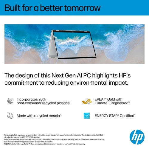 HP OmniBook X Flip 2-in-1 Laptop Next Gen AI 16-as0010nax Copilot+ PC Intel Core Ultra 7 256V 40.6 cm (16") Touchscreen 3K 16 GB LPDDR5x-SDRAM 1 TB SSD Wi-Fi 6E (802.11ax) Windows 11 Home Silver
