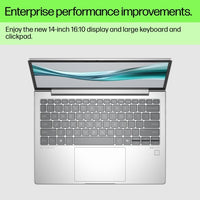 HP EliteBook G11 Intel Core Ultra 7 155U Laptop 40.6 cm (16") WUXGA 16 GB DDR5-SDRAM 512 GB SSD Wi-Fi 6E (802.11ax) Windows 11 Pro AI PC Silver