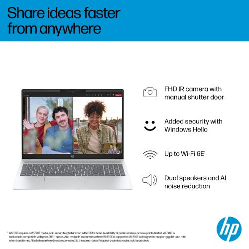 D77G5EA#ABU | HP OmniBook 5 LaptopAI 16-af1008nax Intel Core Ultra 5 225U Laptop 40.6 cm (16") 2K 16 GB LPDDR5x-SDRAM 512 GB SSD Wi-Fi 6 (802.11ax) Windows 11 Home AI PC Silver