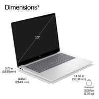 HP DK4Q5AT laptop Copilot+ PC Intel Core Ultra 7 33.8 cm (13.3") WUXGA 16 GB LPDDR5x-SDRAM 512 GB SSD Wi-Fi 7 (802.11be) Windows 11 Pro Silver