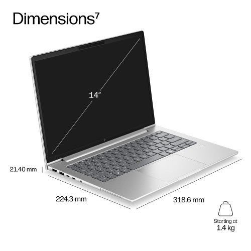 DZ5G9ET#ABU | HP EliteBook 6 G2a 14 inch Notebook AI PC AMD Ryzen™ 7 250 Laptop 35.6 cm (14") WUXGA 16 GB DDR5-SDRAM 512 GB SSD Wi-Fi 7 (802.11be) Windows 11 Pro Silver