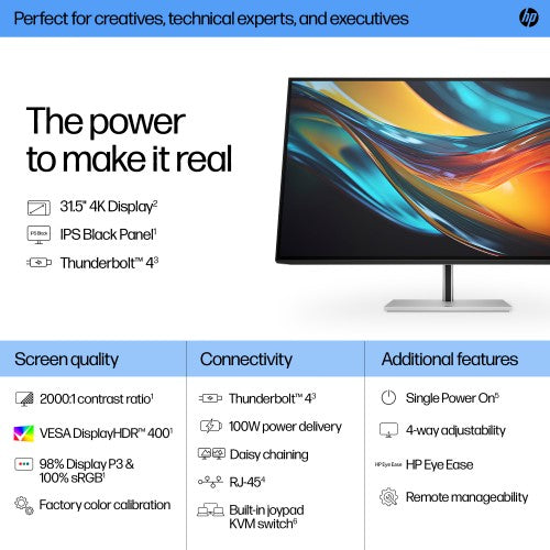 8Y2K9AA#ABU | HP Series 7 Pro 31.5 inch 4K Thunderbolt 4 Monitor - 732pk