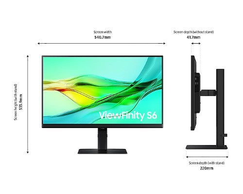 Samsung LS24D600UAU computer monitor 61 cm (24") 2560 x 1440 pixels Quad HD LCD Black