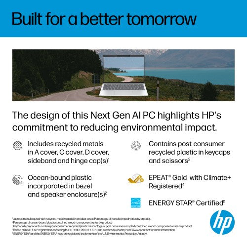 BG3D7EA#ABU | HP OmniBook 7 Aero 13-bg1002na Copilot+ PC AMD Ryzen™ AI 7 350 Laptop 33.8 cm (13.3") 2K 16 GB LPDDR5x-SDRAM 1 TB SSD Wi-Fi 6 (802.11ax) Windows 11 Home Silver