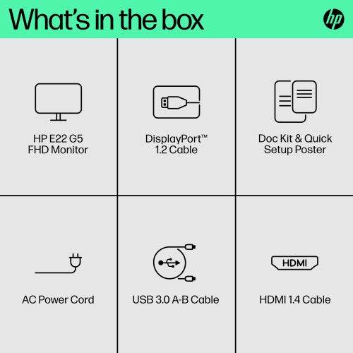 6N4E8AA#ABU | HP E-Series E22 G5 FHD Monitor
