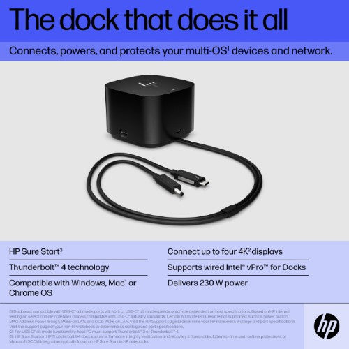 4J0G4AA#ABU | HP Thunderbolt Dock 280W G4 w/Combo Cable
