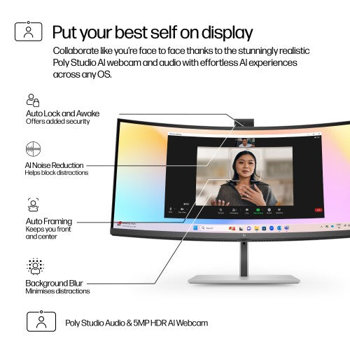 8K157UT#ABU | HP Series 7 Pro 34 inch WQHD Conferencing Monitor - 734pm