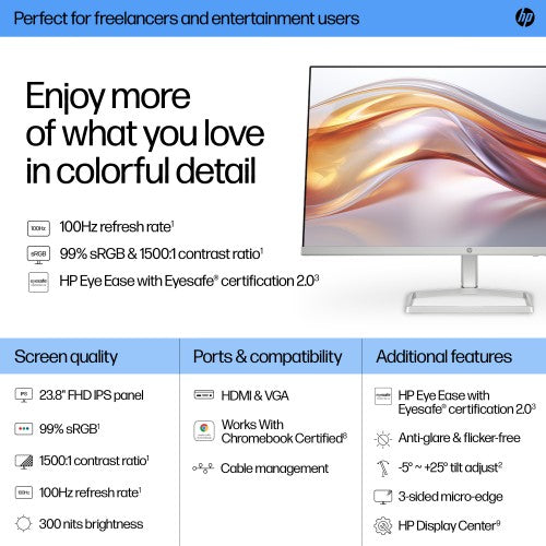 94C17AA#ABU | HP Series 5 23.8 inch FHD Monitor - 524sf