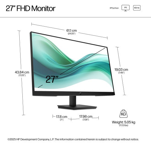 B0CG3UT#ABU | HP Series 3 Pro 27 inch FHD Monitor - 327pf