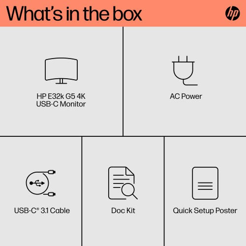 6N4D6AA#ABU | HP E32k G5 4K USB-C Monitor
