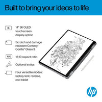 HP OmniBook X Flip Next Gen AI 14-fk0011na Copilot+ PC AMD Ryzen™ AI 7 350 Hybrid (2-in-1) 35.6 cm (14") Touchscreen 2K 16 GB LPDDR5x-SDRAM 1 TB SSD Wi-Fi 6E (802.11ax) Windows 11 Home Silver
