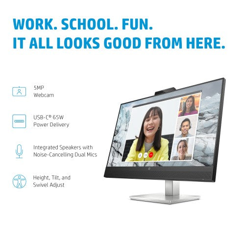 40Z29AA | HP E-Series E27m G4 QHD USB-C Conferencing Monitor