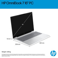 HP OmniBook 7 Laptop 16-az0001nax Intel Core 7 240H 40.6 cm (16") 2K 24 GB DDR5-SDRAM 1 TB SSD Wi-Fi 6E (802.11ax) Windows 11 Home Silver