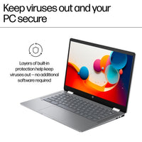 HP Chromebook x360 14b-cd0002na Intel® N N100 35.6 cm (14") Touchscreen HD 4 GB LPDDR5-SDRAM 128 GB eUFS Wi-Fi 6 (802.11ax) ChromeOS Silver