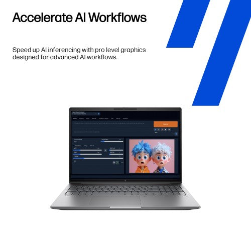 HP Zbook X G1i 16 inch Mobile Workstation PC Wolf Pro Security Edition - Data Science Intel Core Ultra 9 285H 40.6 cm (16") WQUXGA 64 GB DDR5-SDRAM 2 TB SSD NVIDIA RTX PRO 2000 Blackwell Wi-Fi 7 (802.11be) Windows 11 Pro AI Workstation, AI PC Silver