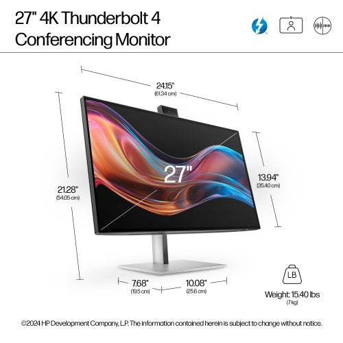 8K135AA#ABB | HP Series 7 Pro 27 inch 4K Conferencing Monitor - 727pm