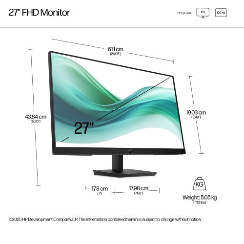 B0CG3UT#ABU | HP Series 3 Pro 27 inch FHD Monitor - 327pf