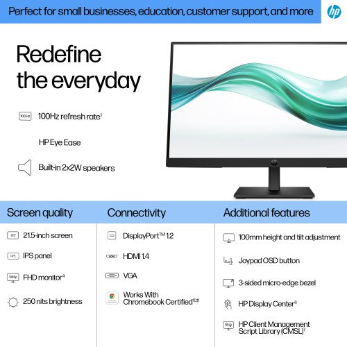 B0BN7UT#ABU | HP Series 3 Pro 21.5 inch FHD Monitor 322ph