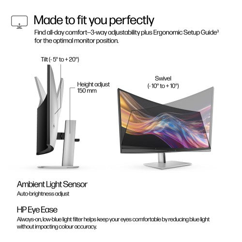 8K167AA#ABU | HP Series 7 Pro 37.5 inch WQHD+ Thunderbolt 4 Monitor - 738pu