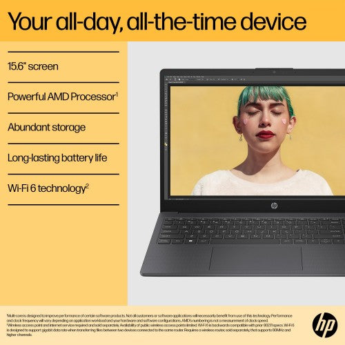 HP 15-fc0051na AMD Ryzen™ 7 5825U Laptop 39.6 cm (15.6") Full HD 16 GB DDR4-SDRAM 512 GB SSD Wi-Fi 6 (802.11ax) Windows 11 Home Silver