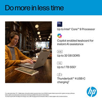 HP OmniBook 7 Laptop 14-fs0000nax 35.6 cm (14") 2K 24 GB LPDDR5-SDRAM 1 TB SSD Wi-Fi 6E (802.11ax) Windows 11 Home Silver