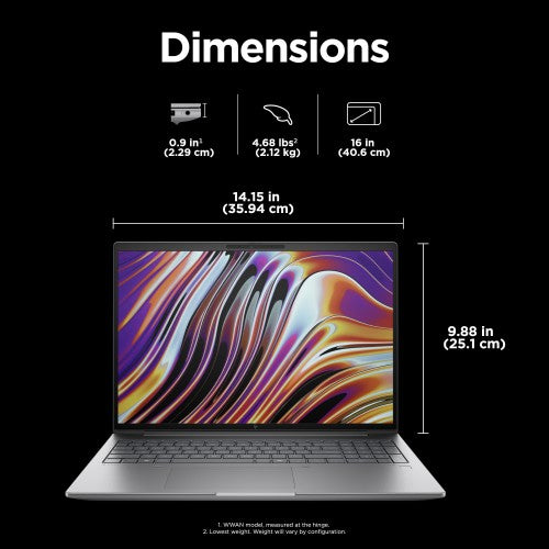 HP ZBook Power G11 A AMD Ryzen™ 7 8845HS Mobile workstation 40.6 cm (16") WQXGA 32 GB DDR5-SDRAM 1 TB SSD NVIDIA RTX 2000 Ada Wi-Fi 6E (802.11ax) Windows 11 Pro AI PC Grey