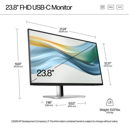 9D9V7AA#ABU | HP Series 5 Pro 23.8 inch FHD USB-C Monitor - 524pu