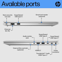 HP EliteBook 650 G10 Intel® Core™ i7 i7-1355U Laptop 39.6 cm (15.6") Full HD 16 GB DDR4-SDRAM 512 GB SSD Wi-Fi 6E (802.11ax) Windows 11 Pro Silver
