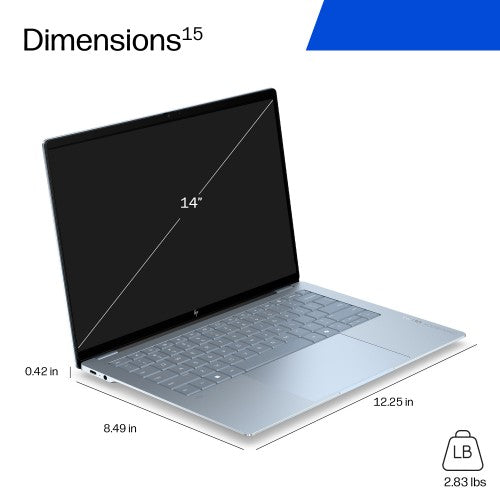 HP OmniBook Ultra Laptop Next Gen AI 14-kg0000nax Copilot+ PC 35.6 cm (14") Touchscreen 3K 32 GB LPDDR5x-SDRAM 1 TB SSD Wi-Fi 7 (802.11be) Windows 11 Home Blue, Grey