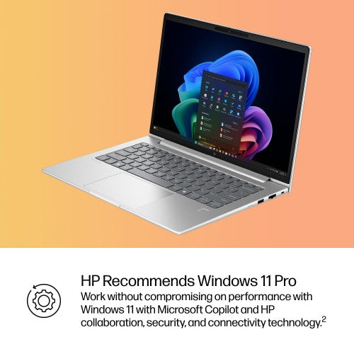 HP EliteBook 6 G1q Next Gen AI PC Copilot+ PC Snapdragon X1P-42-100 Laptop 35.6 cm (14") WUXGA 32 GB LPDDR5x-SDRAM 512 GB SSD Wi-Fi 7 (802.11be) Windows 11 Pro Silver