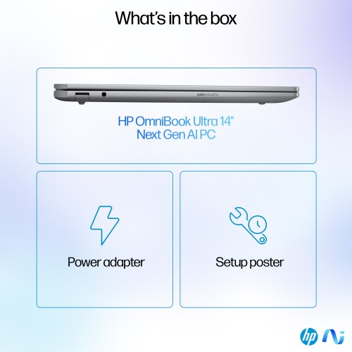 AM6Y7EA#ABU | HP OmniBook Ultra 14-fd0001na Copilot+ PC AMD Ryzen AI 9 365 Laptop 35.6 cm (14") Touchscreen 2.2K 16 GB LPDDR5x-SDRAM 1 TB SSD Wi-Fi 7 (802.11be) Windows 11 Home Silver