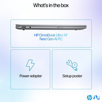 HP OmniBook Ultra 14-fd0001na Copilot+ PC AMD Ryzen AI 9 365 Laptop 35.6 cm (14") Touchscreen 2.2K 16 GB LPDDR5x-SDRAM 1 TB SSD Wi-Fi 7 (802.11be) Windows 11 Home Silver