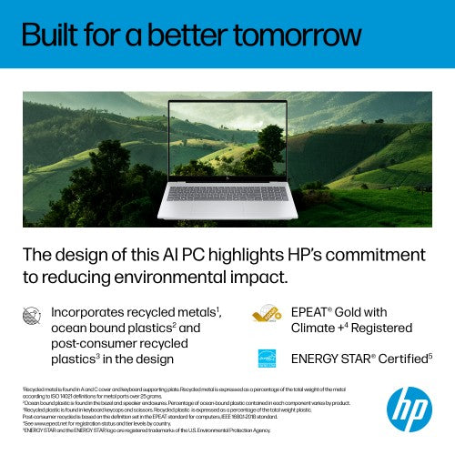 BG3G9EA#ABU | HP OmniBook 7 AI 16-ay0003na Intel Core Ultra 5 225H Laptop 40.6 cm (16") 2K 16 GB DDR5-SDRAM 1 TB SSD Wi-Fi 6E (802.11ax) Windows 11 Home AI PC Silver