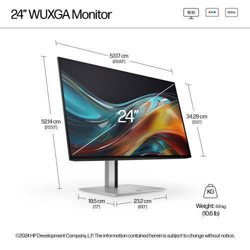 8X534AA#ABU | HP Series 7 Pro 24 inch WUXGA Monitor - 724pn
