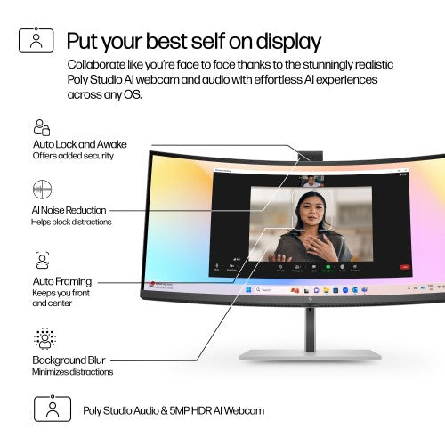 8K157E9#ABU | HP Series 7 Pro 34 inch WQHD Conferencing Monitor - 734pm
