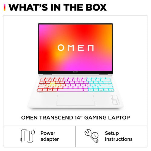 9R295EA#ABU | HP OMEN 14-fb0014na Intel Core Ultra 7 155H Laptop 35.6 cm (14") 3K 16 GB LPDDR5x-SDRAM 1 TB SSD NVIDIA GeForce RTX 4050 Wi-Fi 7 (802.11be) Windows 11 Home White