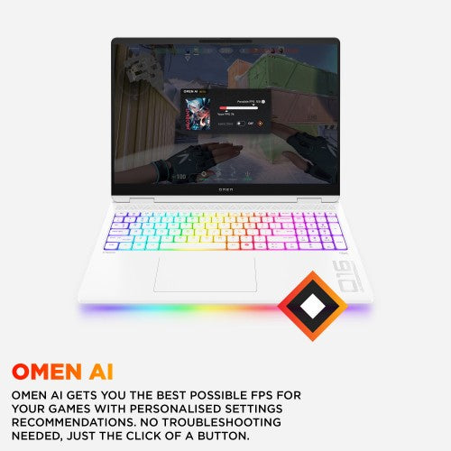 HP OMEN MAX Gaming 16-ah0005na Intel Core Ultra 7 255HX Laptop 40.6 cm (16") WQXGA 32 GB DDR5-SDRAM 1 TB SSD NVIDIA GeForce RTX 5070 Ti Wi-Fi 7 (802.11be) Windows 11 Home AI PC White