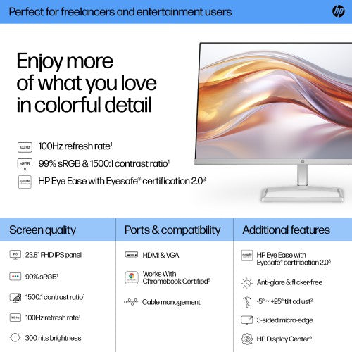 94C17AA#ABU | HP Series 5 23.8 inch FHD Monitor - 524sf