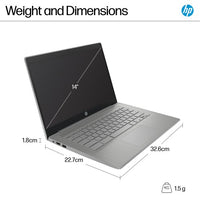 HP Chromebook 14a-ne1500sa Intel® Celeron® N4500 35.6 cm (14") HD 4 GB LPDDR4x-SDRAM 64 GB eMMC Wi-Fi 6 (802.11ax) ChromeOS Grey
