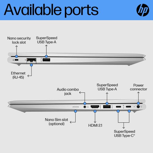 9Y6R8AT#ABU | HP ProBook 450 G10 Intel® Core™ i5 i5-1334U Laptop 39.6 cm (15.6") Full HD 8 GB DDR4-SDRAM 256 GB SSD Wi-Fi 6E (802.11ax) Windows 11 Pro Silver