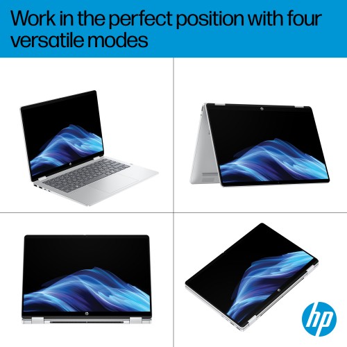 HP OmniBook 5 Flip 14-fp0012na Intel® Core™ i7 i7-1355U Hybrid (2-in-1) 35.6 cm (14") Touchscreen 2K 16 GB LPDDR5-SDRAM 512 GB SSD Wi-Fi 6 (802.11ax) Windows 11 Home Silver
