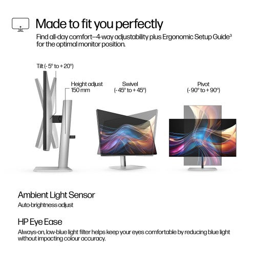 8J4D8UT | HP Series 7 Pro 27 inch QHD Monitor - 727pq