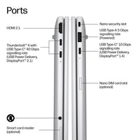 HP DK4Q5AT laptop Copilot+ PC Intel Core Ultra 7 33.8 cm (13.3") WUXGA 16 GB LPDDR5x-SDRAM 512 GB SSD Wi-Fi 7 (802.11be) Windows 11 Pro Silver